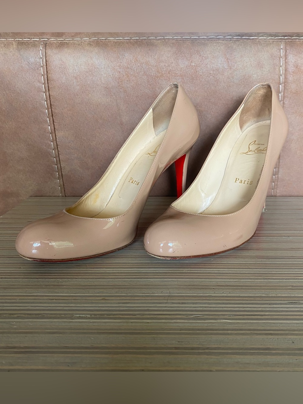 Christian Louboutin Nude Patent Simple Pumps 100mm Size 39 US 9